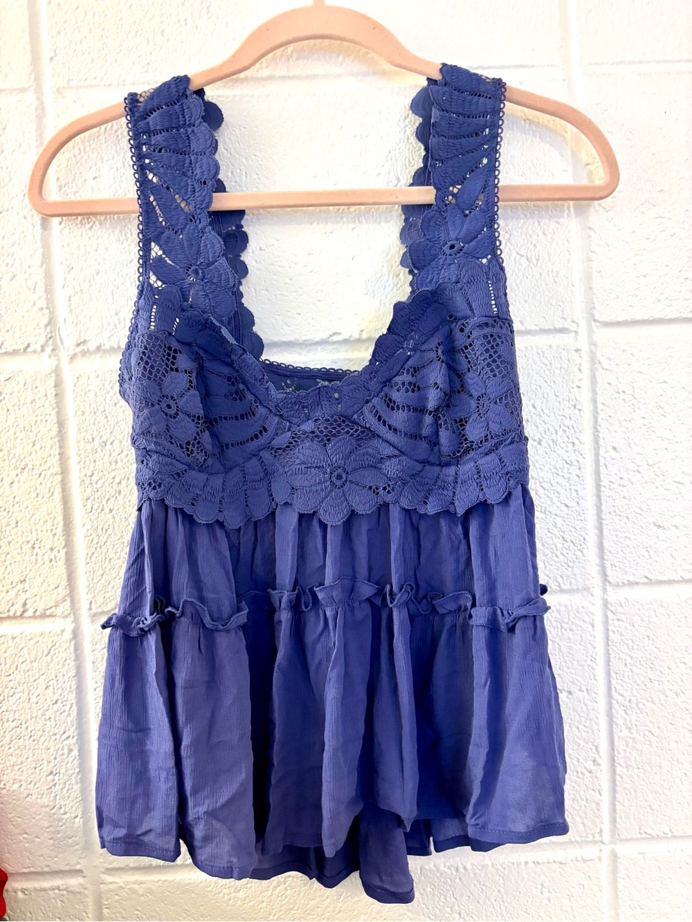 Free People Crochet-Trim Tank Top